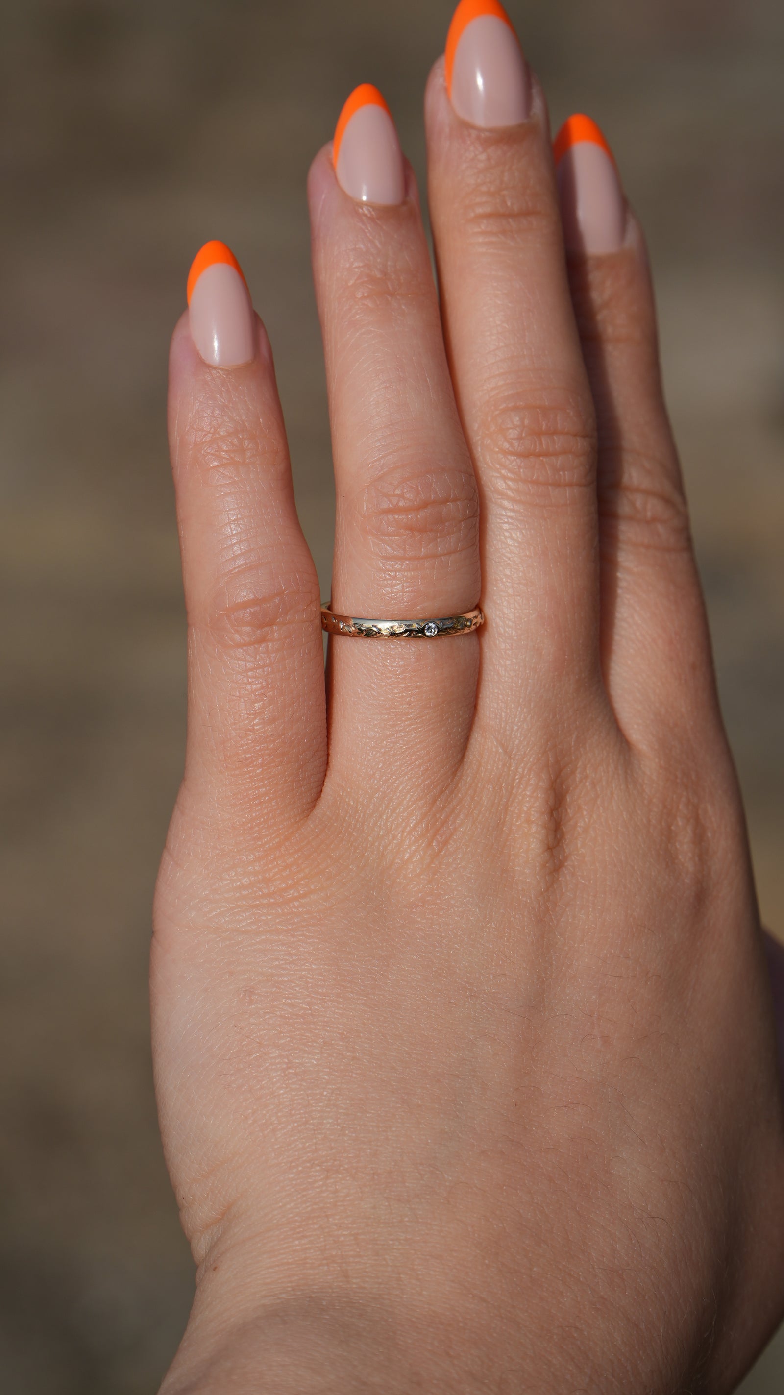 Marigold | Lab Diamond Gold leaves band