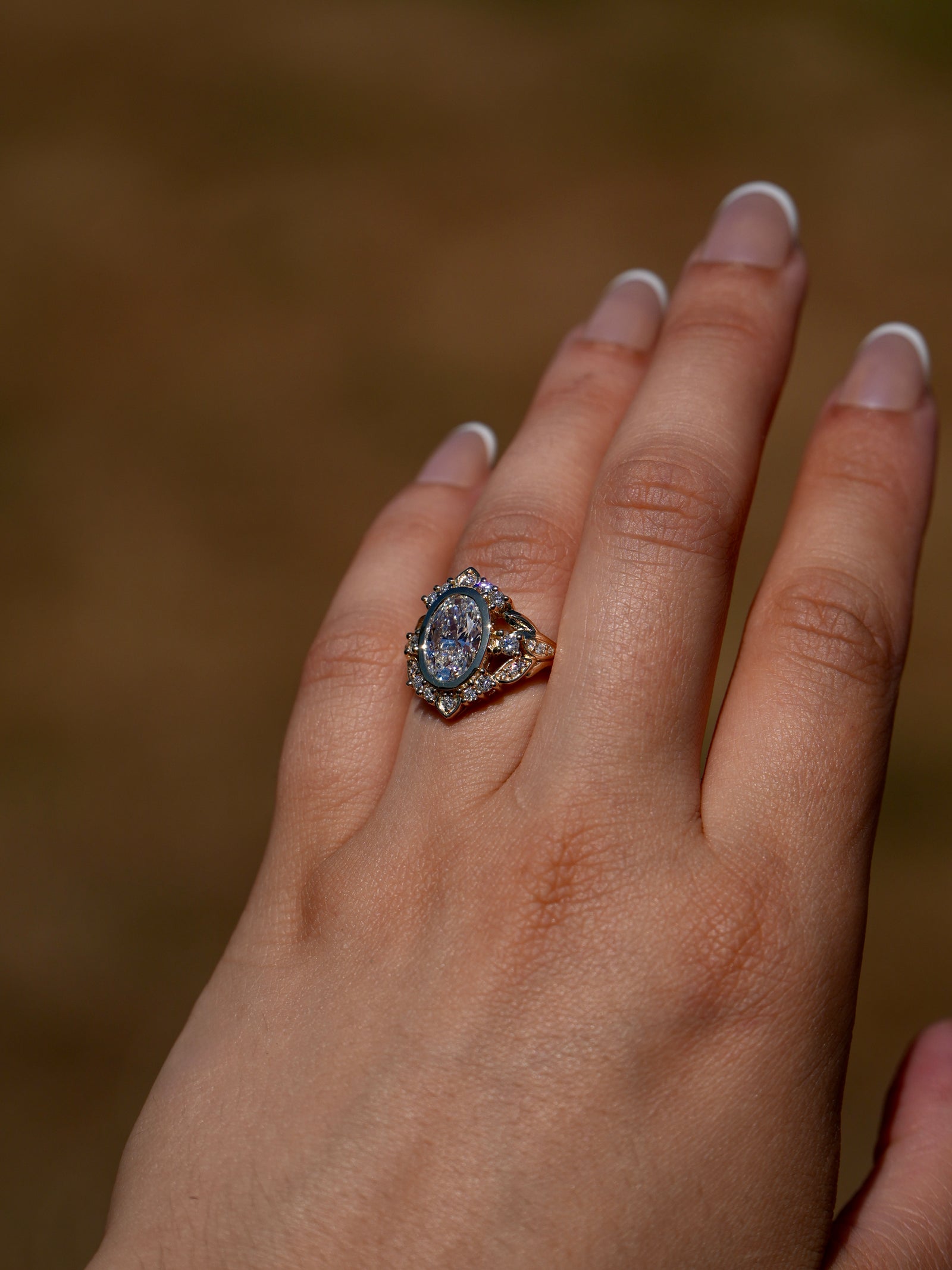 Dahlienne | 2ct Oval Diamond Bezel 14ct yellow gold ring