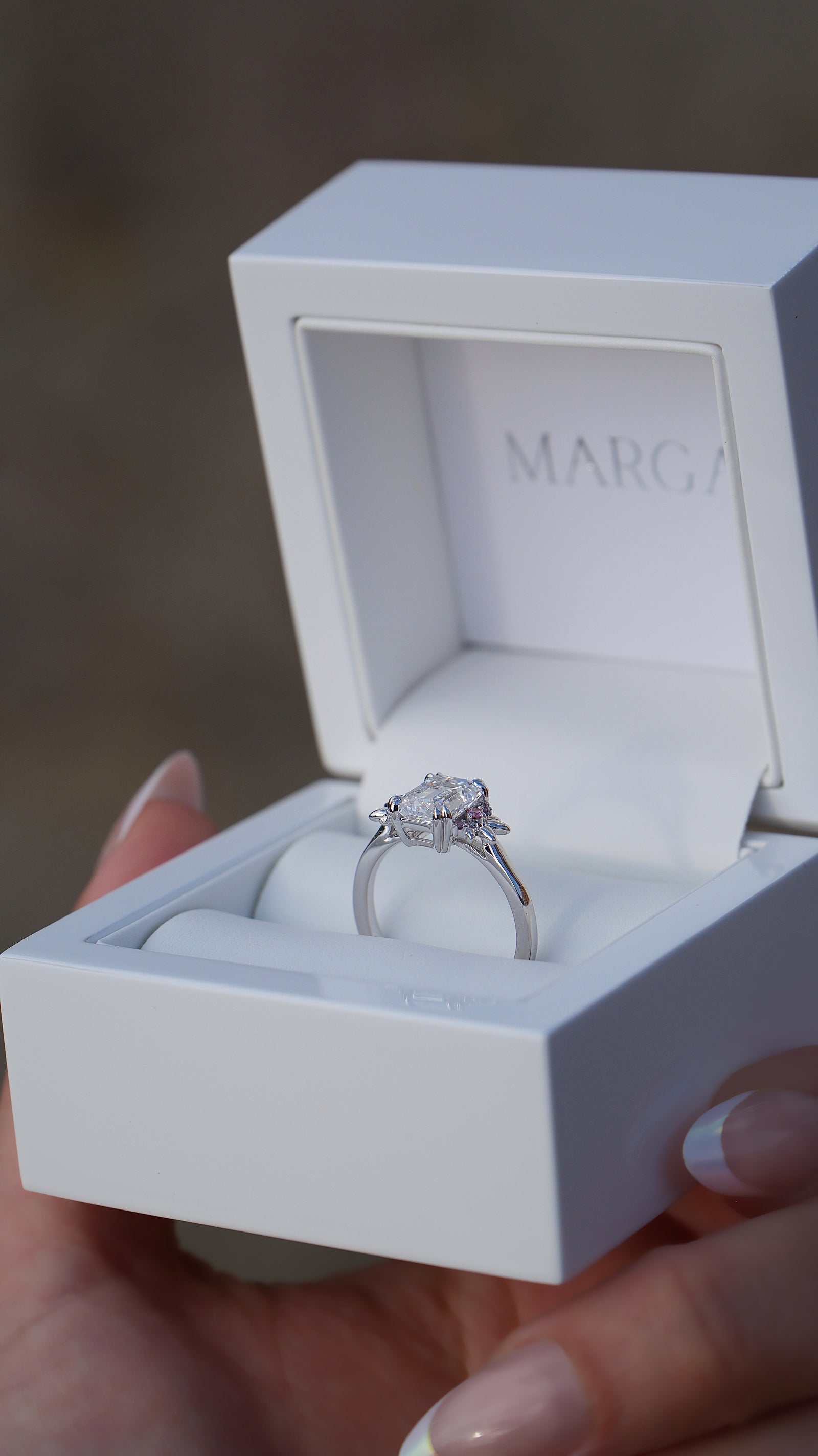 Evergreen | Lab Diamond Emerald Cut & pink round Lab Diamonds