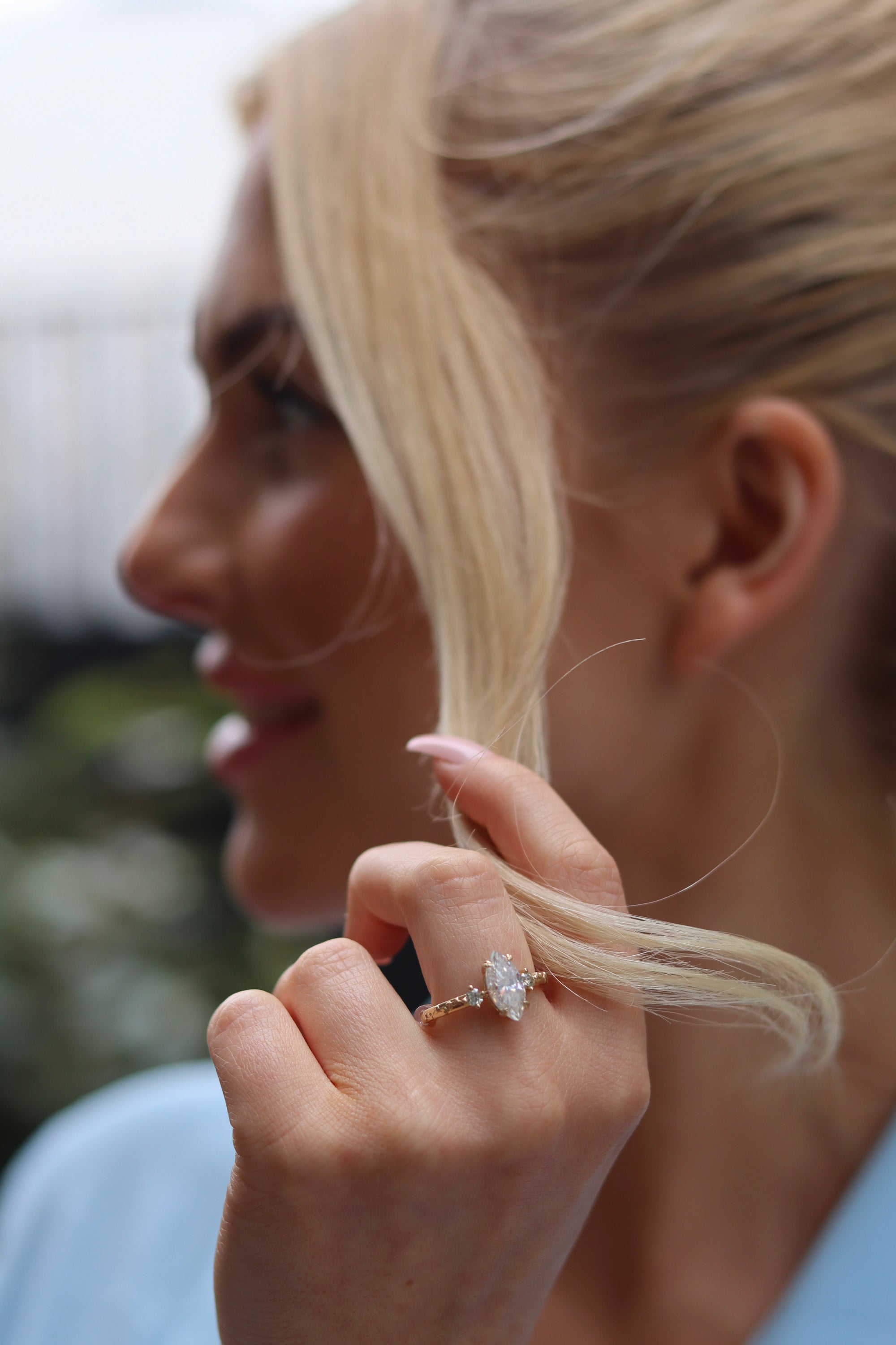 Eden | Moissanite Marquise Gold Leaves