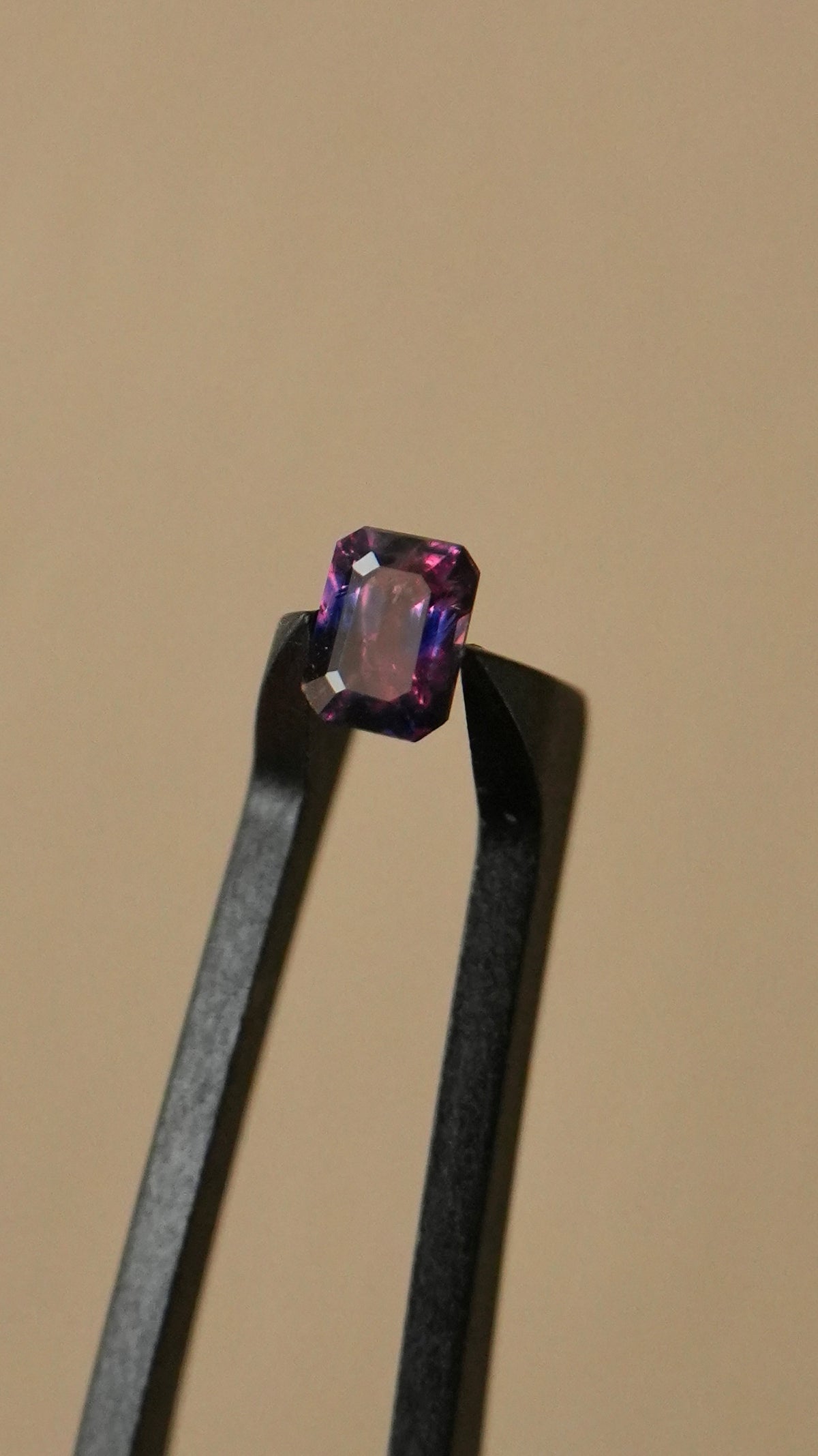 Rare 1.07ct Natural WINZA Sapphire Blue Pink UNTREATED Octagon Cut 6.4x4.8mm