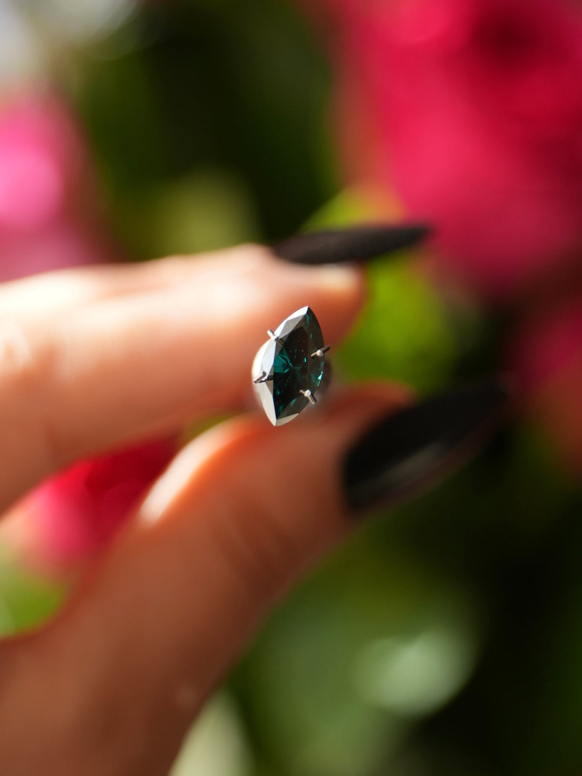 Dark Green Moissanite Marquise