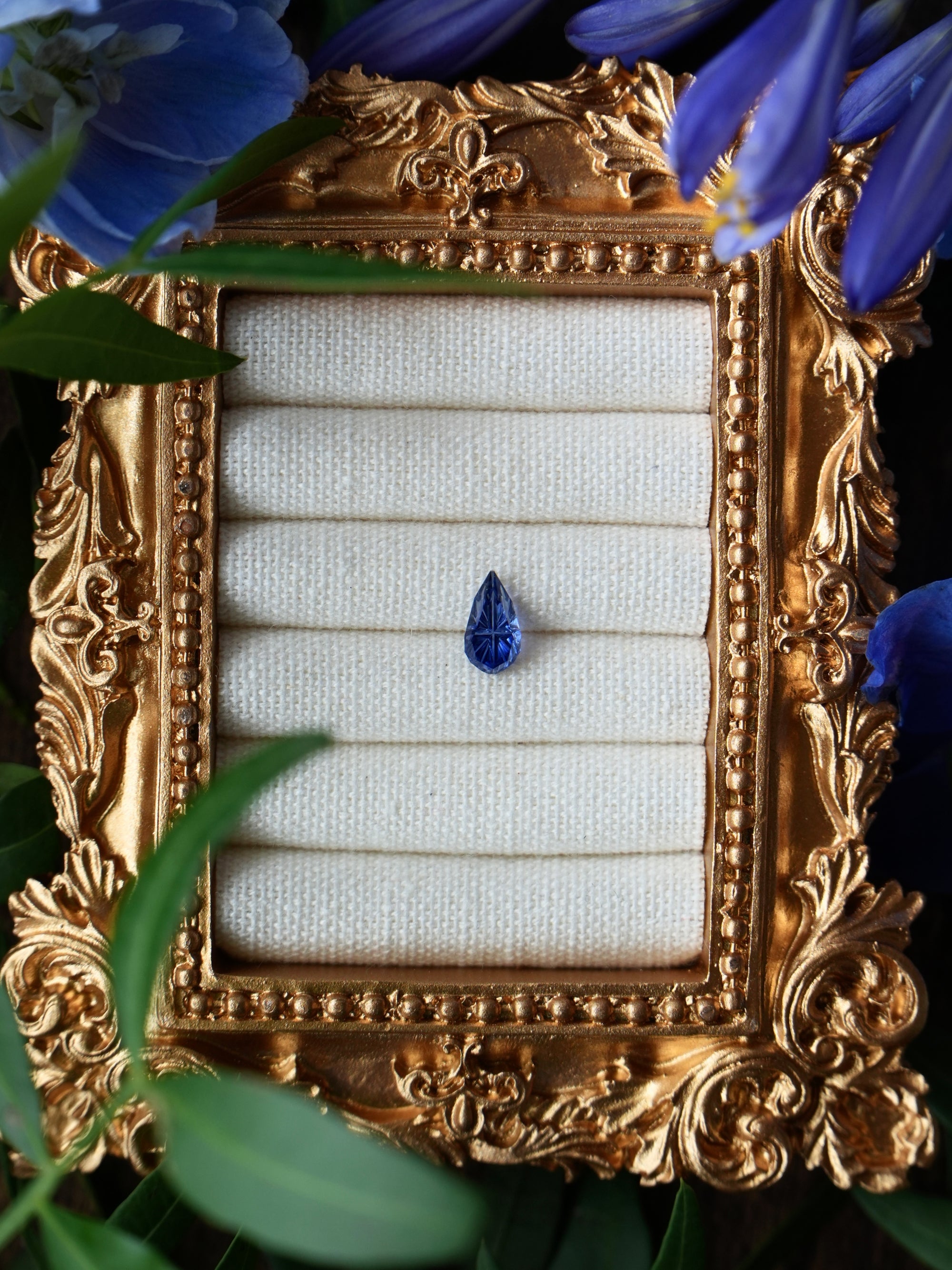 1.16ct Two toned Blue lab sapphire Fantasy cut