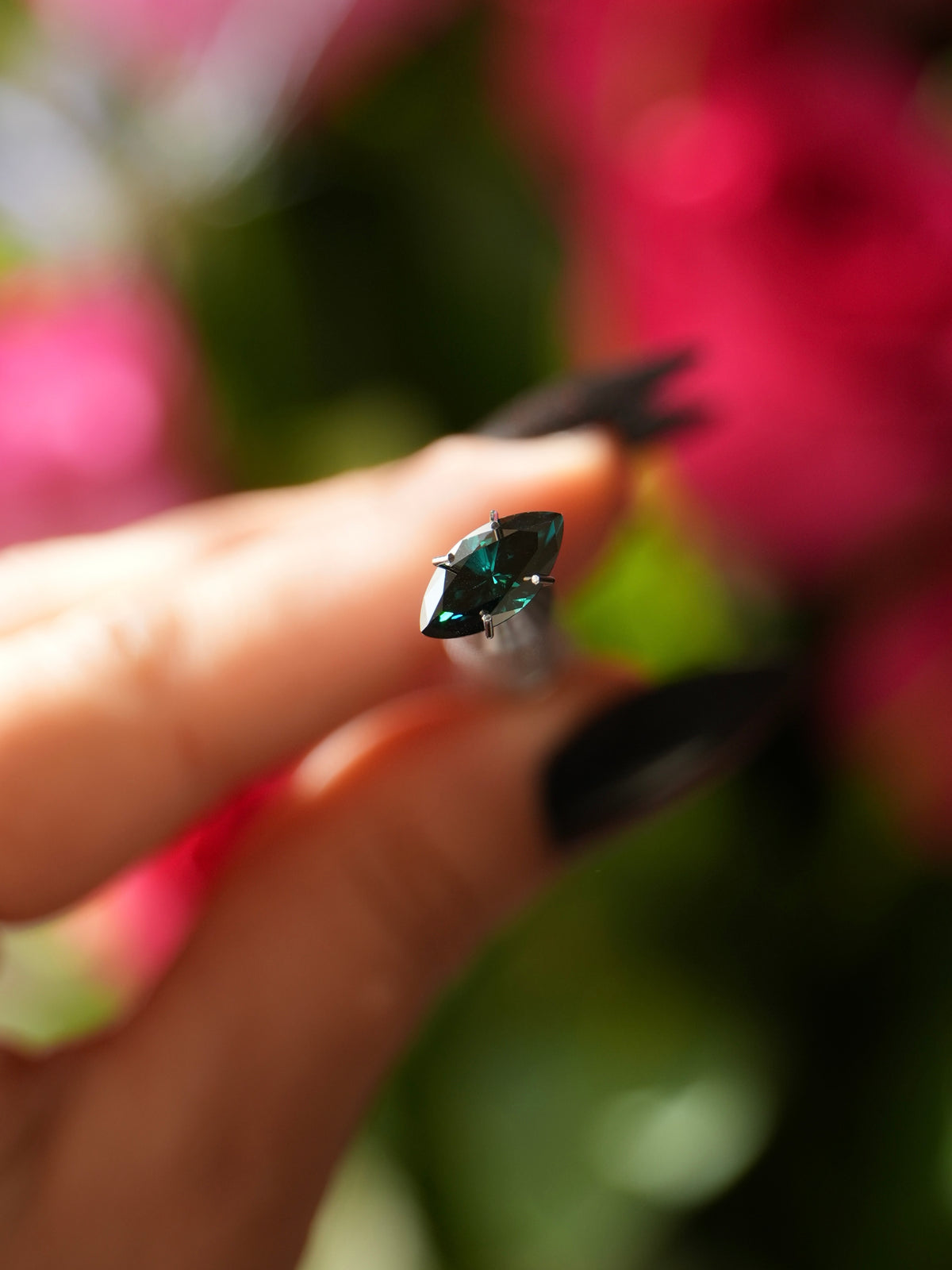 Dark Green Moissanite Marquise