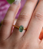 Fantasy cut Oval Lab Green Sapphire 9x6mm