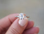 Willow | 2ct Oval Moissanite & Lab diamonds White Gold Leaves