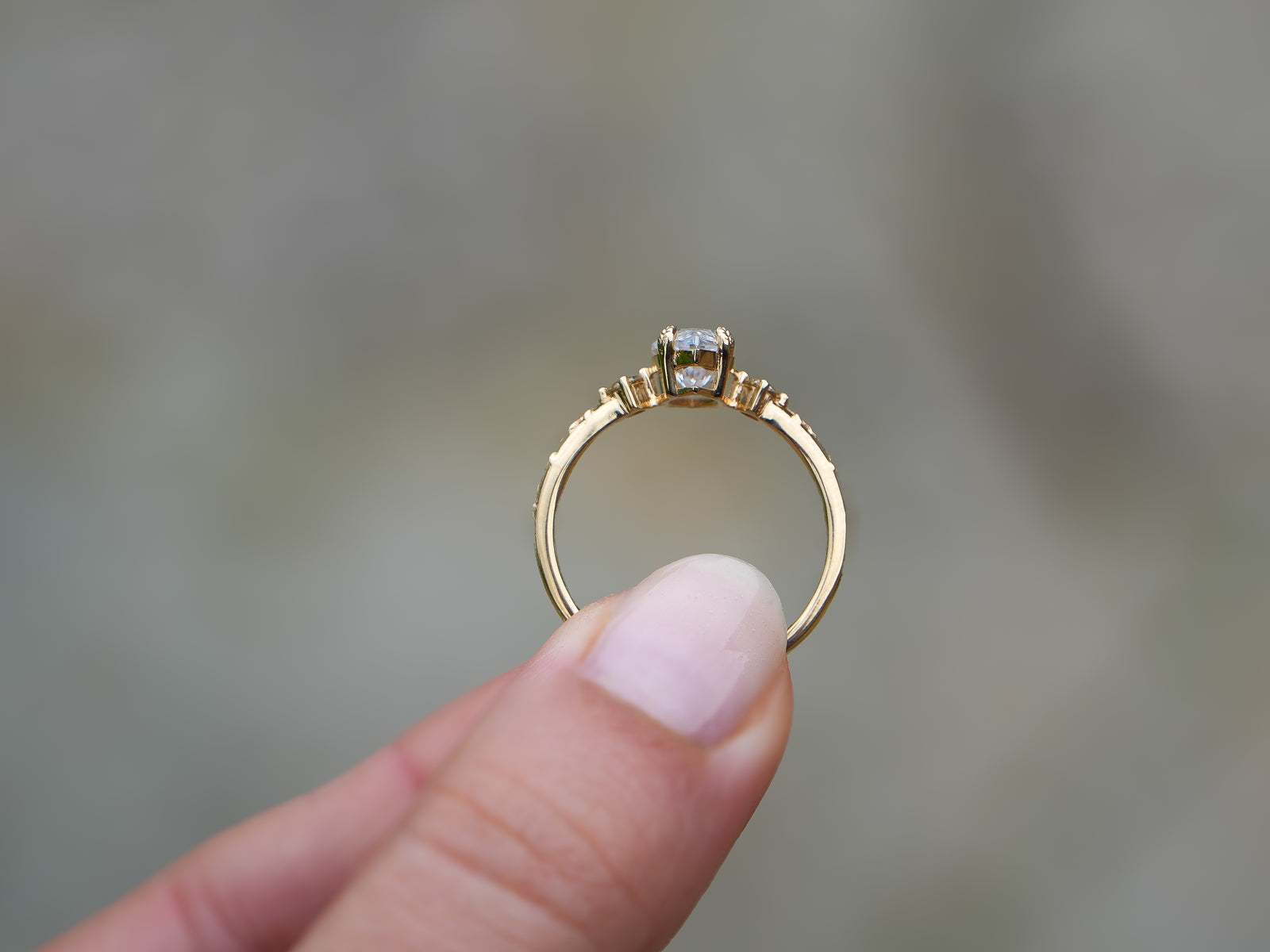 Eden | Moissanite Marquise 14ct Gold Leaves