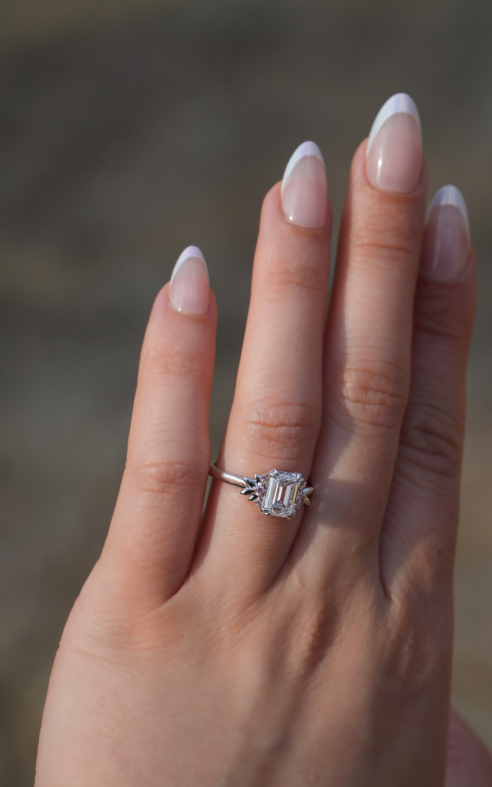 Evergreen | Lab Diamond Emerald Cut & pink round Lab Diamonds