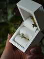 Laurel | Green Lab Sapphire 6x9mm & Lab Diamonds