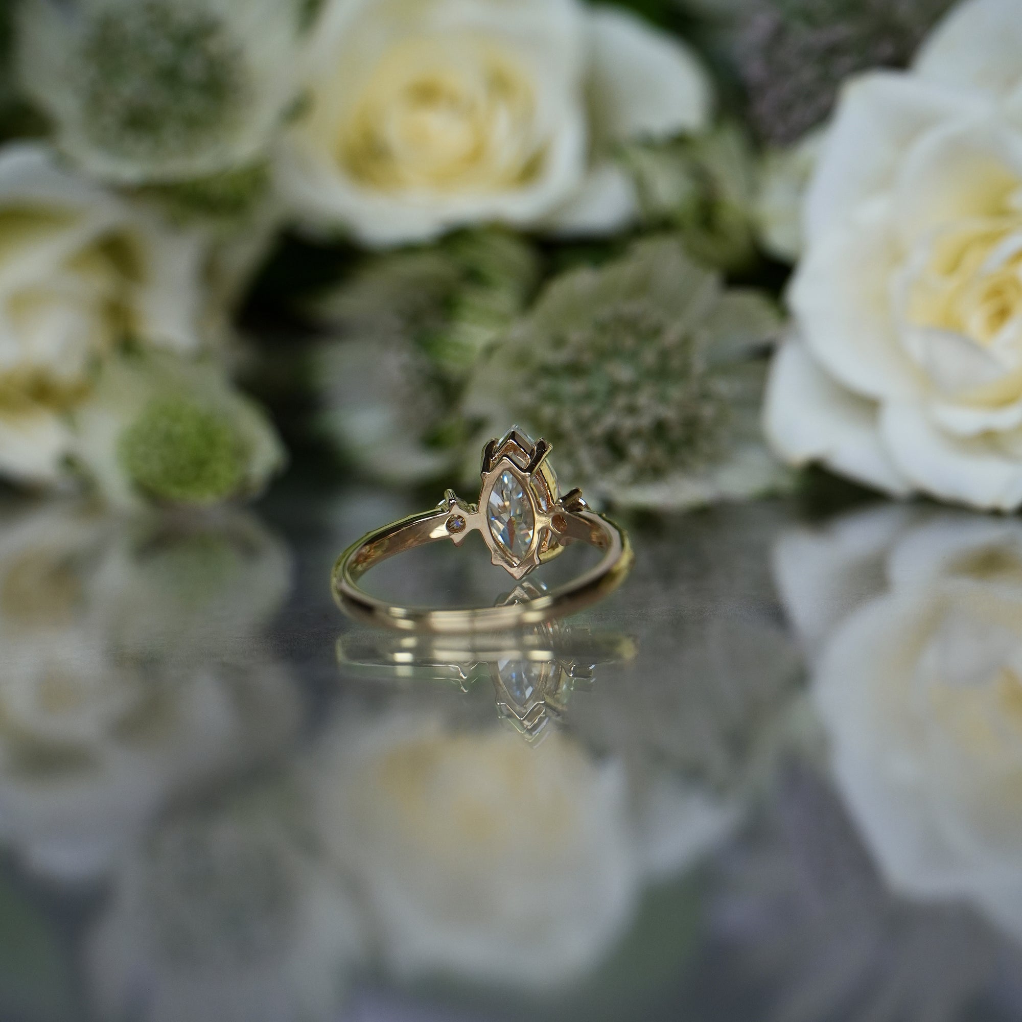Eden | Moissanite Marquise Gold Leaves