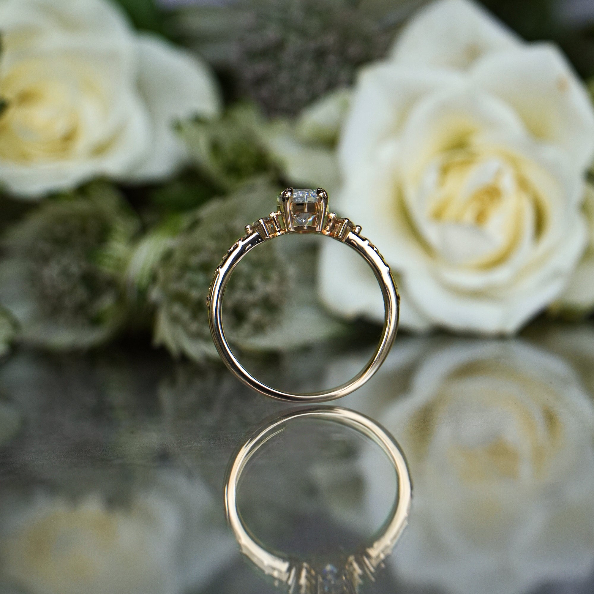 Eden | Moissanite Marquise Gold Leaves