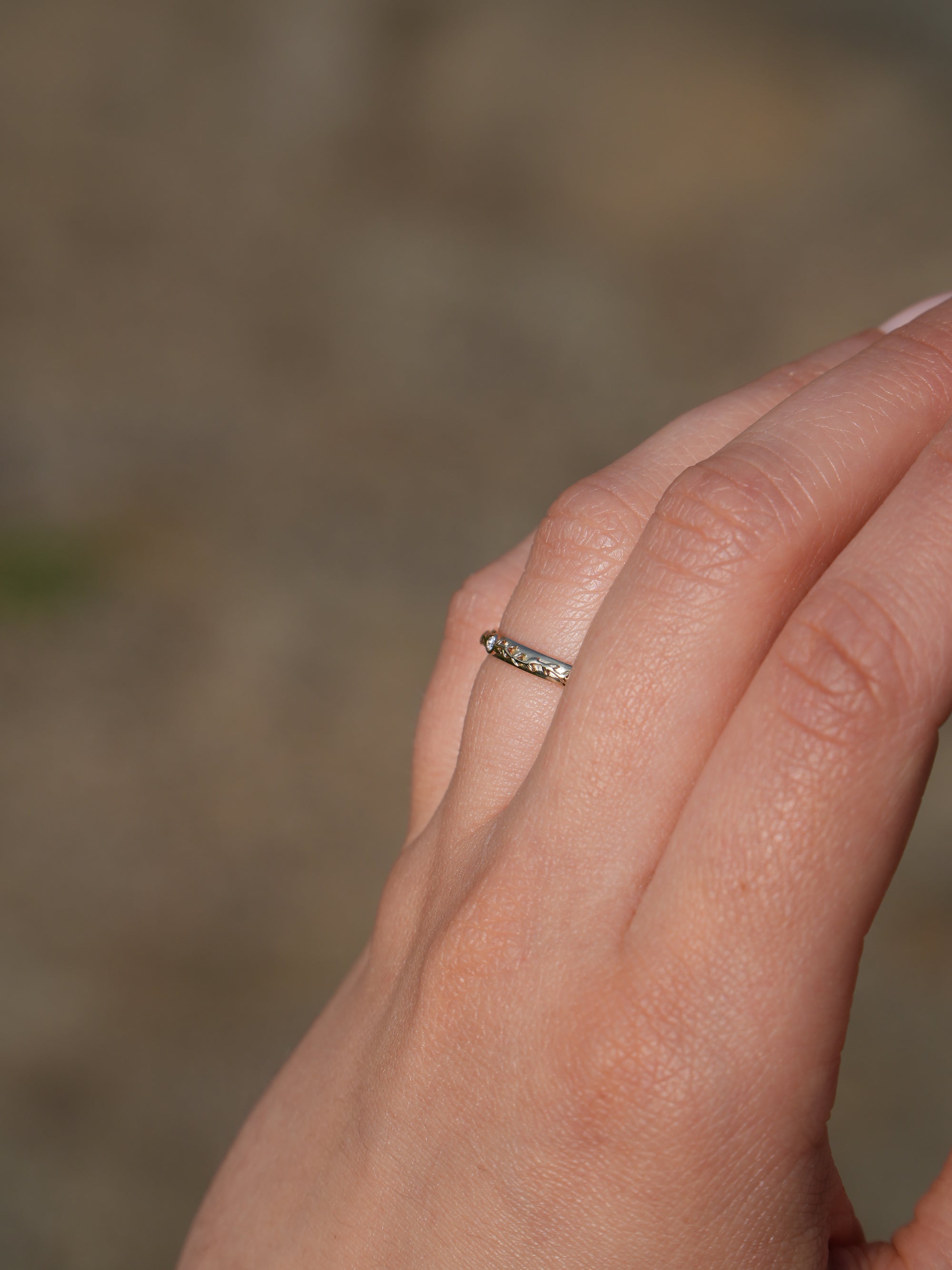 Marigold | Lab Diamond Gold leaves band