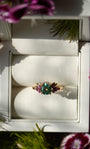 Regal | Green Moissanite, Pink Lab Sapphire & Lab Diamonds